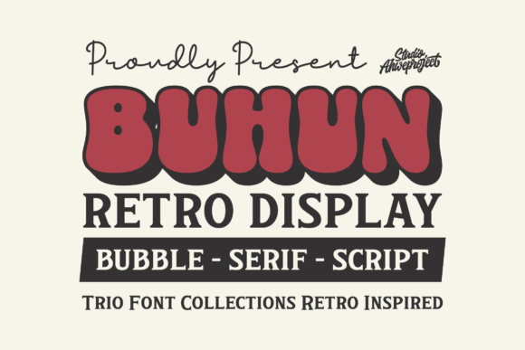 Buhun Retro Trio: A Display Font That Makes Your Brand Unforgettable