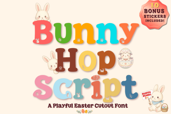 Bunny Hop Script: A Playful Cutout Font for Crafters & Sellers