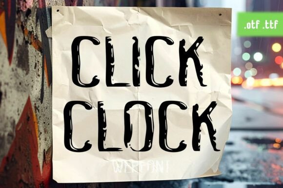 Click Clock: The Distressed Display Font for Bold Craft Projects