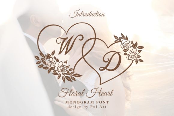 Floral Heart Monogram: A Romantic Decorative Font