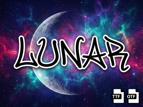 Lunar: The Celestial Graffiti Script Font for Handmade Brands