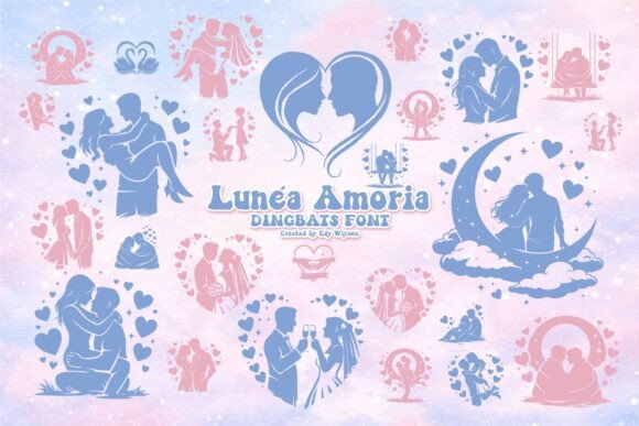 Lunéa Amoria: A Romantic Dingbat Font for Editorial Design