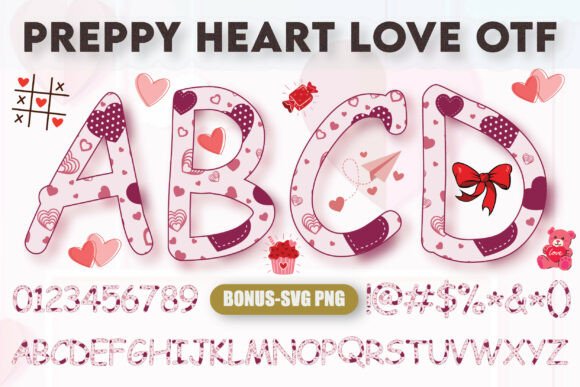 Preppy Heart Love Font for Trendy Web Design